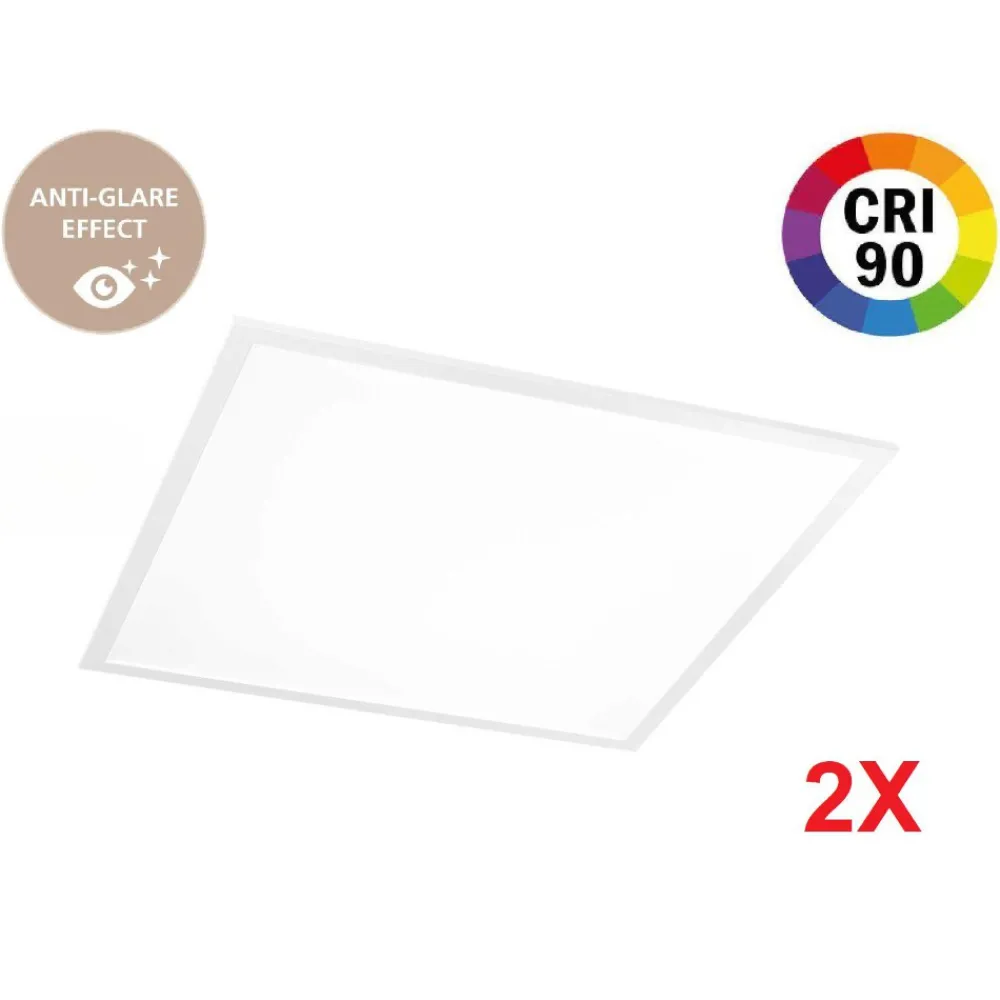 Plafoniere Moderne-Ideal Lux Confezione da n2 led panel pannello 60x60 40w 4000k da incasso