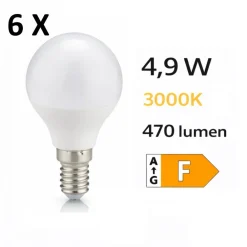 Lampadine Led-Selezionato da Mazzolaluce Confezione 6 lampadine led e14 4,9w 3000k 470 lumen