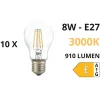 Lampadine Led-Ideal Lux Confezione n10 lampadine e27 led 8w 3000k 910lm goccia trasparente