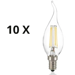 Lampadine Led-Ideal Lux Confezione n10 lampadine e14 led 4w 3000k 430lm trasparente