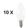 Lampadine Led-Ideal Lux Confezione n10 lampadine e14 led 4w 3000k 370lm vetro oliva bianca
