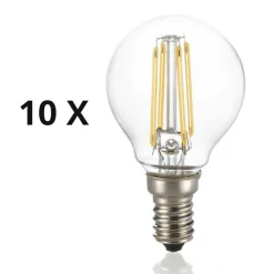 Lampadine Led-Ideal Lux Confezione n10 lampadine e14 led 4w 3000k 480lm sfera