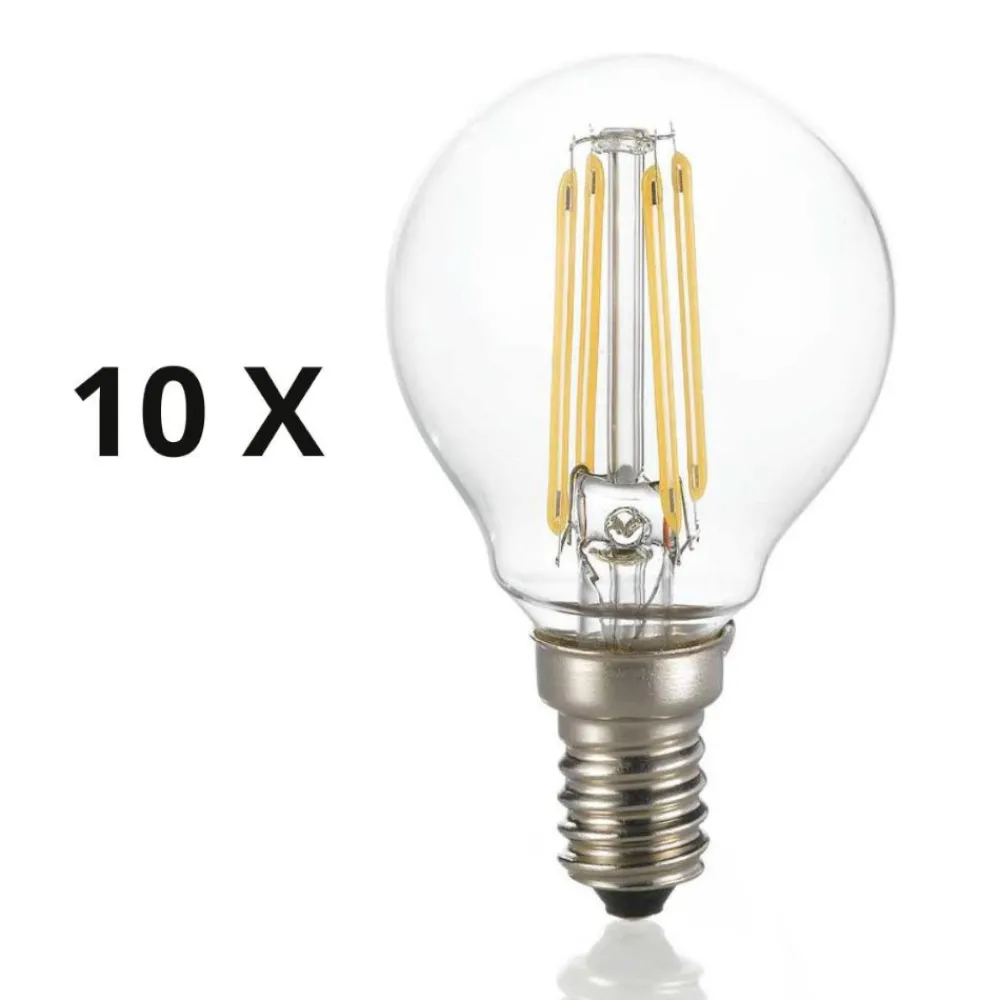 Lampadine Led-Ideal Lux Confezione n10 lampadine e14 led 4w 3000k 480lm sfera