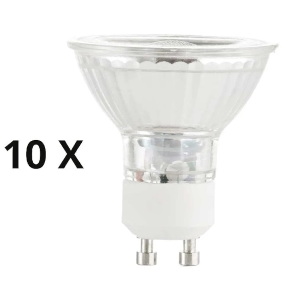 Lampadine Led-Ideal Lux Confezione n10 lampadine gu10 led 7w 540lm 3000k ottica 50