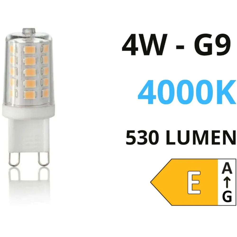 Lampadine Led-Ideal Lux Confezione n20 lampadine g9 4w 4000k 530lm