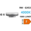 Lampadine Led-Ideal Lux Confezione n10 lampadine gx53 9w led 4000k 1000lm