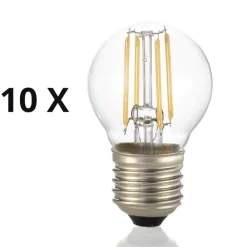 Lampadine Led-Ideal Lux Confezione n10 lampadine led e27 4w 4000k 490lm sfera trasparente