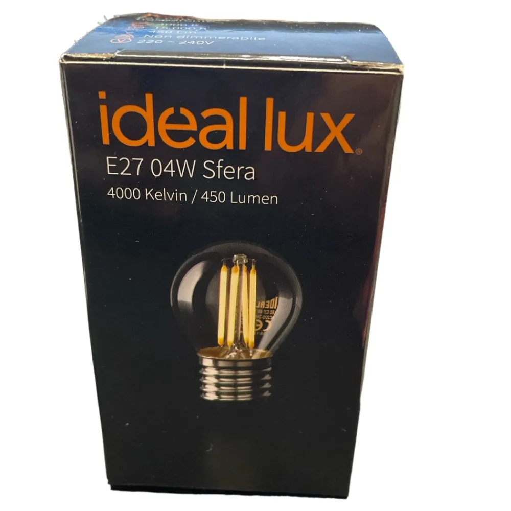 Lampadine Led-Ideal Lux Confezione n10 lampadine led e27 4w 4000k 490lm sfera trasparente