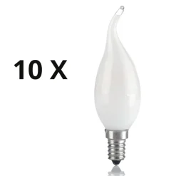Lampadine Led-Ideal Lux Confezione n10 lampadine led e14 4w 3000k 380lm vetro bianco