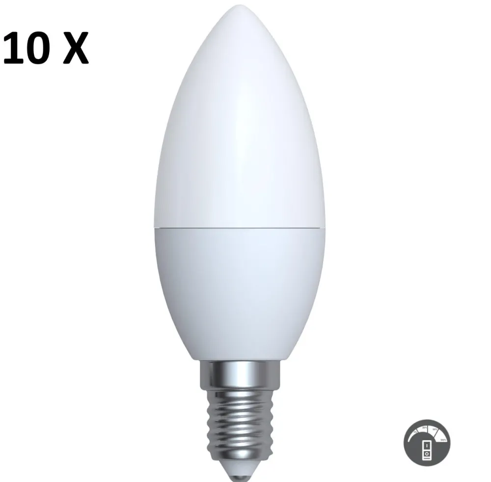 Lampadine Led-Selezionato da Mazzolaluce Confezione n 10 lampadine led e14 4,9w 3000k 470 lumen dimmerabile