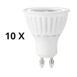 Lampadine Led-Ideal Lux Confezione n10 lampadine led gu10 7w 4000k 620lm cri90 ottica 50
