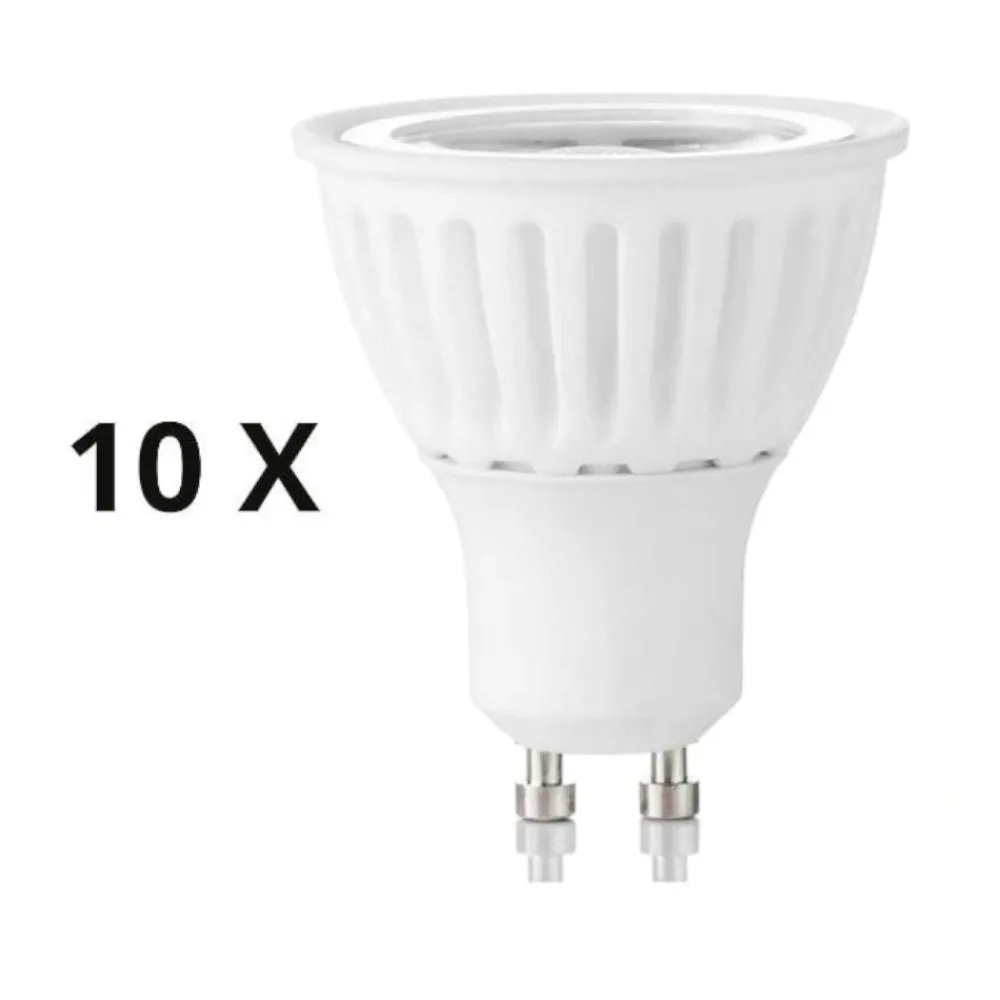 Lampadine Led-Ideal Lux Confezione n10 lampadine led gu10 7w 4000k 620lm cri90 ottica 50