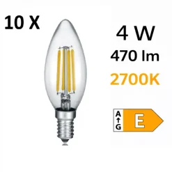 Lampadine Led-Selezionato da Mazzolaluce Confezione 10 pezzi lampadina e14 led 4w 2700k 470 lumen dimmerabile