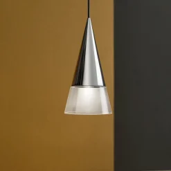 Lampade A Sospensione-Ideal Lux Cono sp1 lampada a sospensione per bancone isola cucina cromo