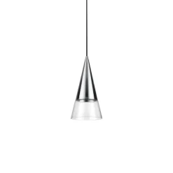 Lampade A Sospensione-Ideal Lux Cono sp1 lampada a sospensione per bancone isola cucina cromo