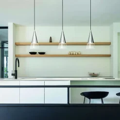 Lampade A Sospensione-Ideal Lux Cono sp1 lampada a sospensione per bancone isola cucina cromo