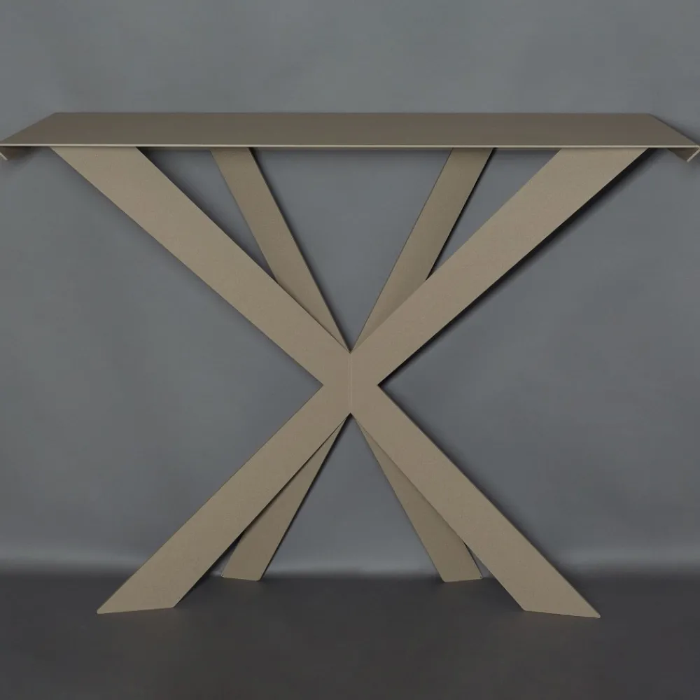 Mobili Ingresso Moderni-Selezionato da Mazzolaluce Consolle da ingresso in metallo moderno beige