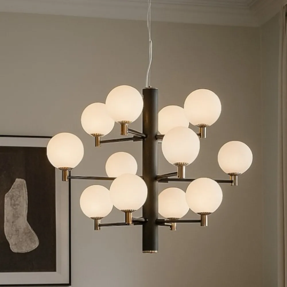 Lampadari Moderni-Ideal Lux Copernico sp12 lampadario moderno nero per soggiorno