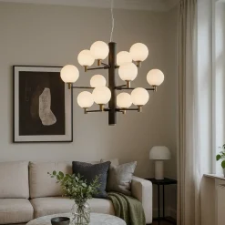 Lampadari Moderni-Ideal Lux Copernico sp12 lampadario moderno nero per soggiorno