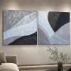 Quadri Moderni-Selezionato da Mazzolaluce Coppia di quadri astratti materici quadrati 80x80 moderni per soggiorno