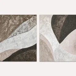 Quadri Moderni-Selezionato da Mazzolaluce Coppia di quadri astratti materici quadrati 80x80 moderni per soggiorno
