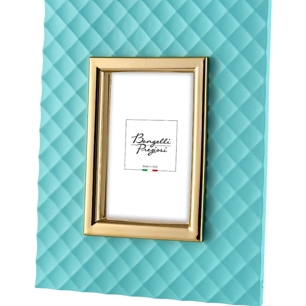 Soprammobili Moderni-Bongelli Preziosi Cornice portafoto turchese oro 24x30