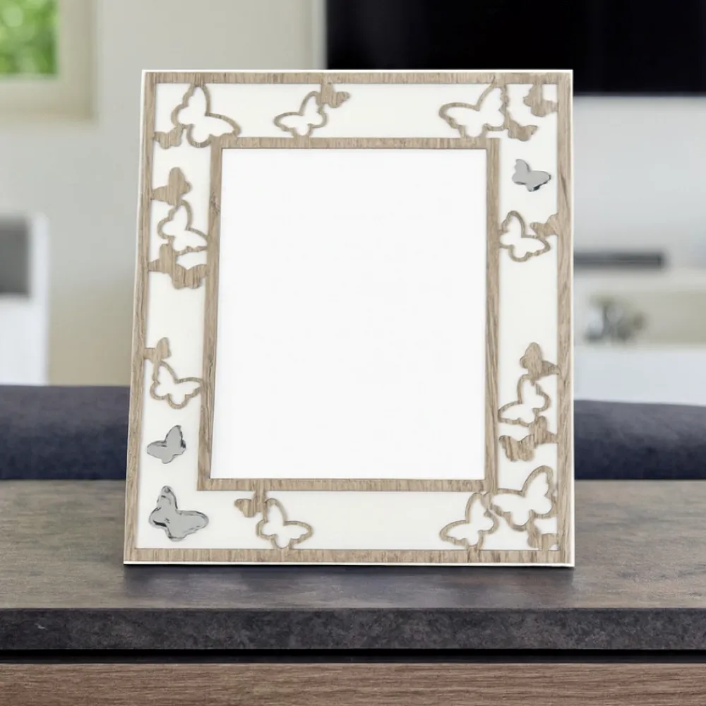 Soprammobili Moderni-Bongelli Preziosi Cornice portafoto 13x18 da tavolo farfalle rovere