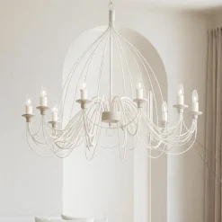 Lampadari Moderni-Ideal Lux Corte sp12 lampadario bianco shabby chic 12 luci