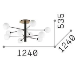 Plafoniere Moderne-Ideal Lux Cosmopolitan plafoniera camera da letto nero 10 sfere vetro bianco