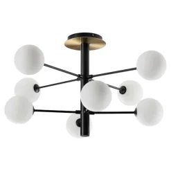 Plafoniere Moderne-Ideal Lux Cosmopolitan pl8 plafoniera ottone per camera da letto 8 sfere vetro