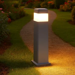Lampioni Da Giardino-Ideal Lux Cosmo pt1 lampione da esterno grigio