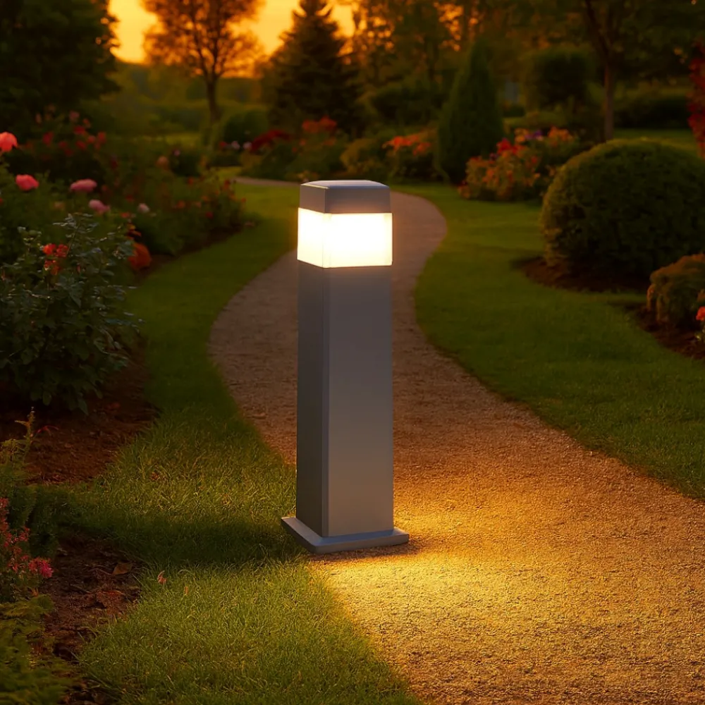 Lampioni Da Giardino-Ideal Lux Cosmo pt1 lampione da esterno grigio