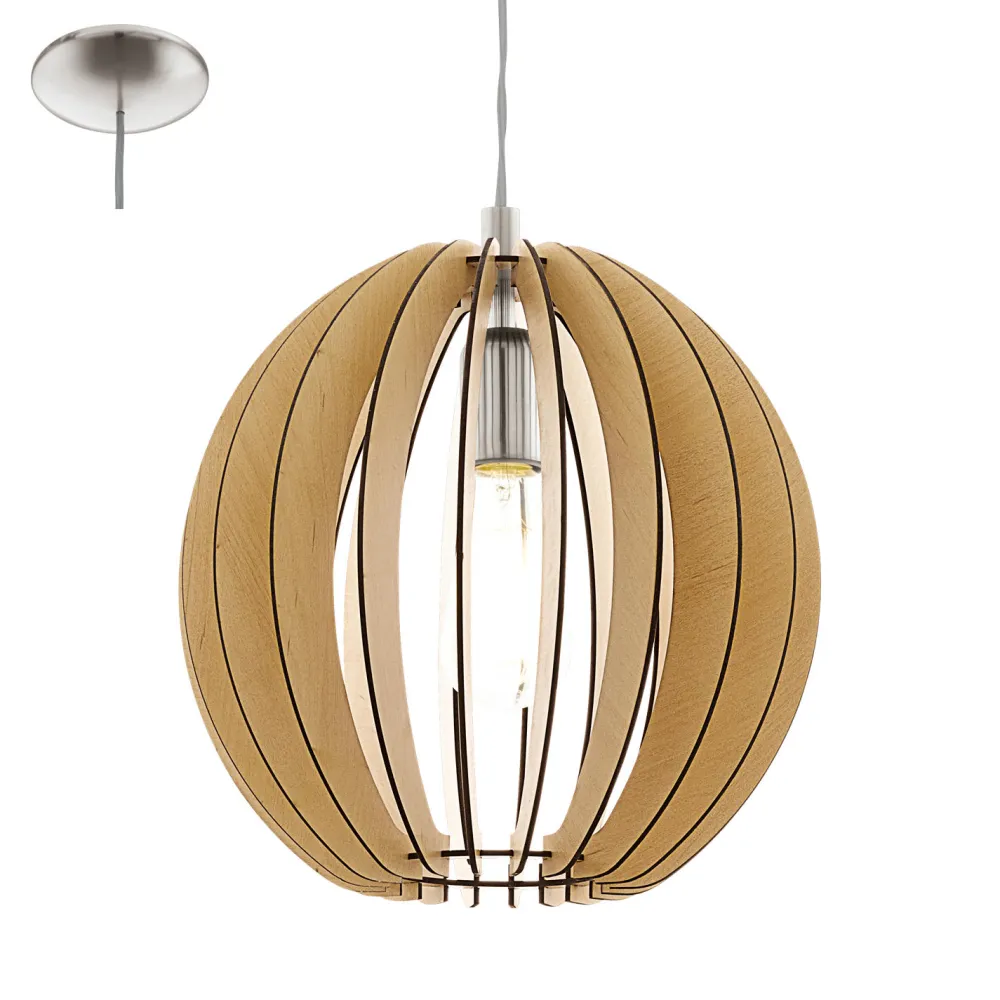 Lampadari Moderni-Eglo Cossano lampadario legno acero design