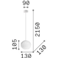 Lampade A Sospensione-Ideal Lux Cotton sp1 d13 lampada a sospensione sfera bianca