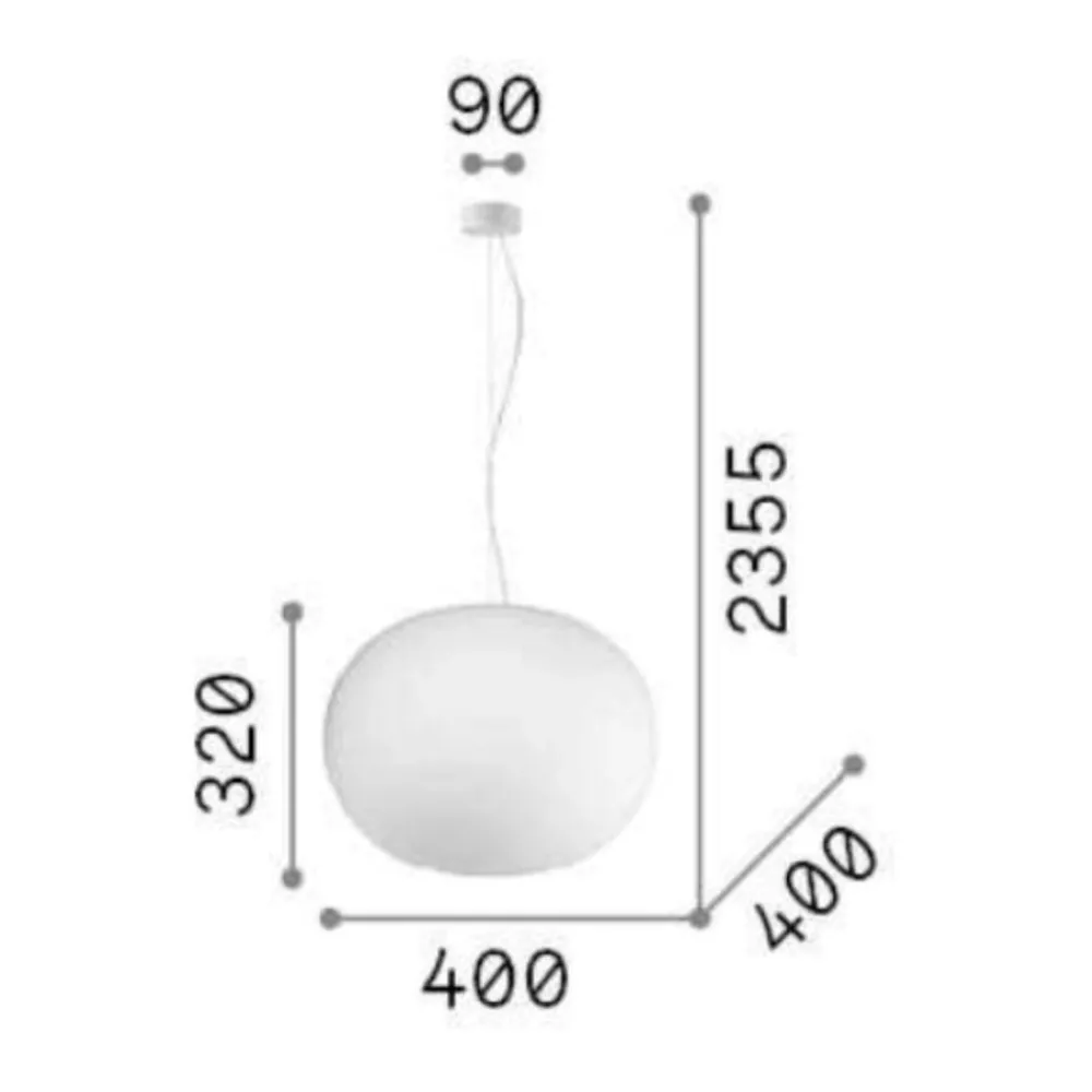 Lampadari Cucina-Ideal Lux Cotton sp1 d40 lampadario da cucina ovale bianco
