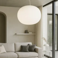 Lampadari Moderni-Ideal Lux Cotton sp1 d30 lampadario particolare moderno vetro bianco