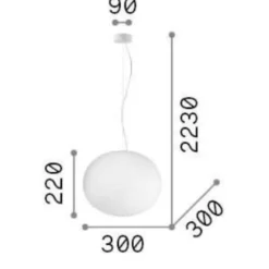 Lampadari Moderni-Ideal Lux Cotton sp1 d30 lampadario particolare moderno vetro bianco
