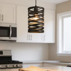 Lampade A Sospensione-Eglo Cremella lampada a sospensione cilindrica per isola cucina moderna