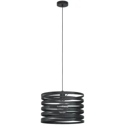 Lampadari Cucina-Eglo Cremella lampadario da cucina nero design moderno