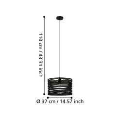 Lampadari Cucina-Eglo Cremella lampadario da cucina nero design moderno