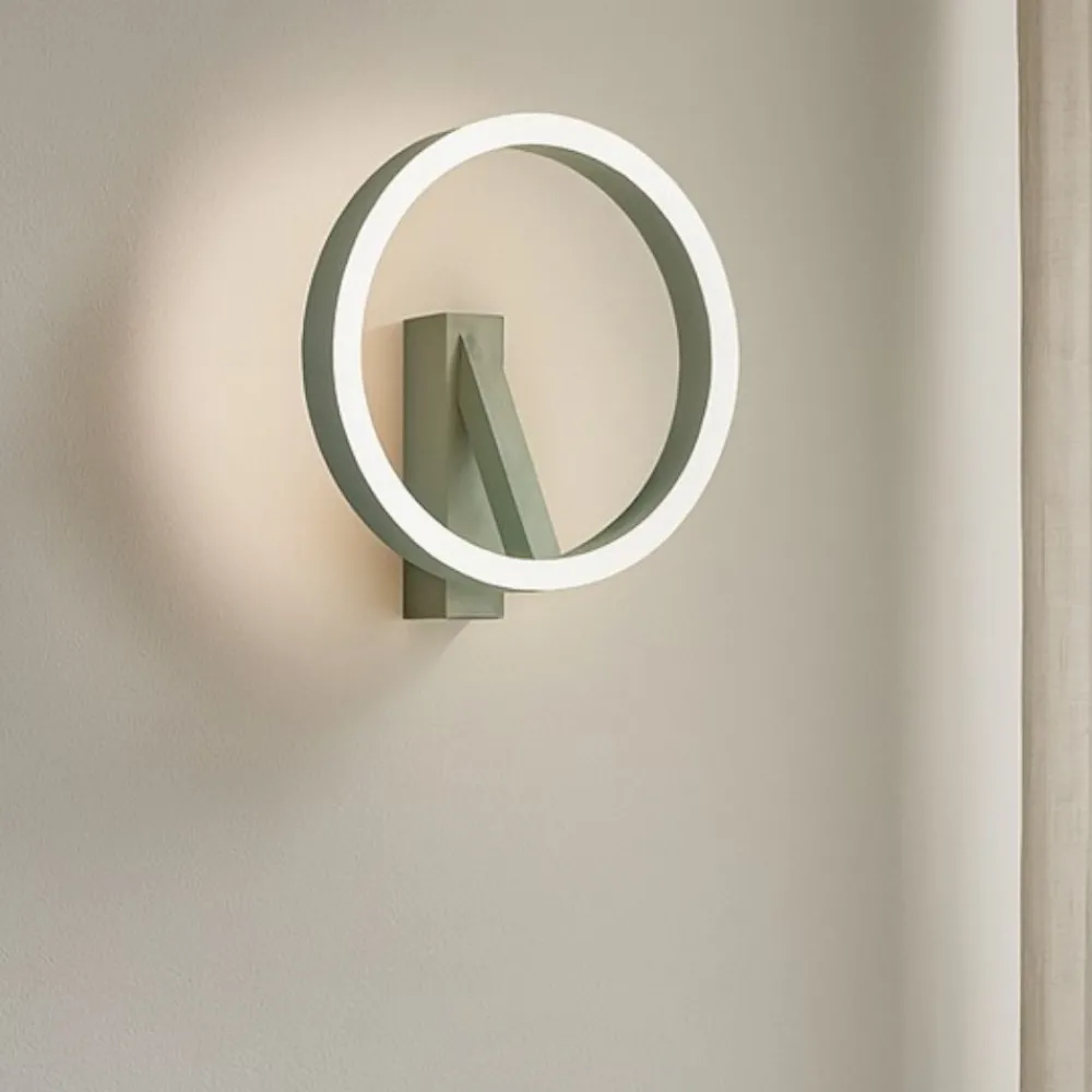 Applique Da Parete-Gea Luce Criseide applique led 3000k dimmerabile biemissione verde salvia