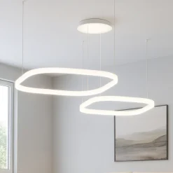Lampadari Moderni-Gea Luce Criseide lampadario led doppio diffusore bienco 3000k quadrati