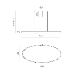 Lampadari Moderni-Gea Luce Criseide lampadario moderno nero ovale led 100w 3000k biemissione