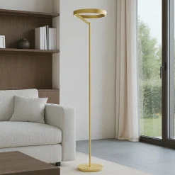 Lampade Da Terra-Gea Luce Criseide piantana moderna metallo oro led 3000k dimmerabile