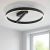 Plafoniere Moderne-Gea Luce Criseide plafoniera moderna led 60w 3000k nera tonda
