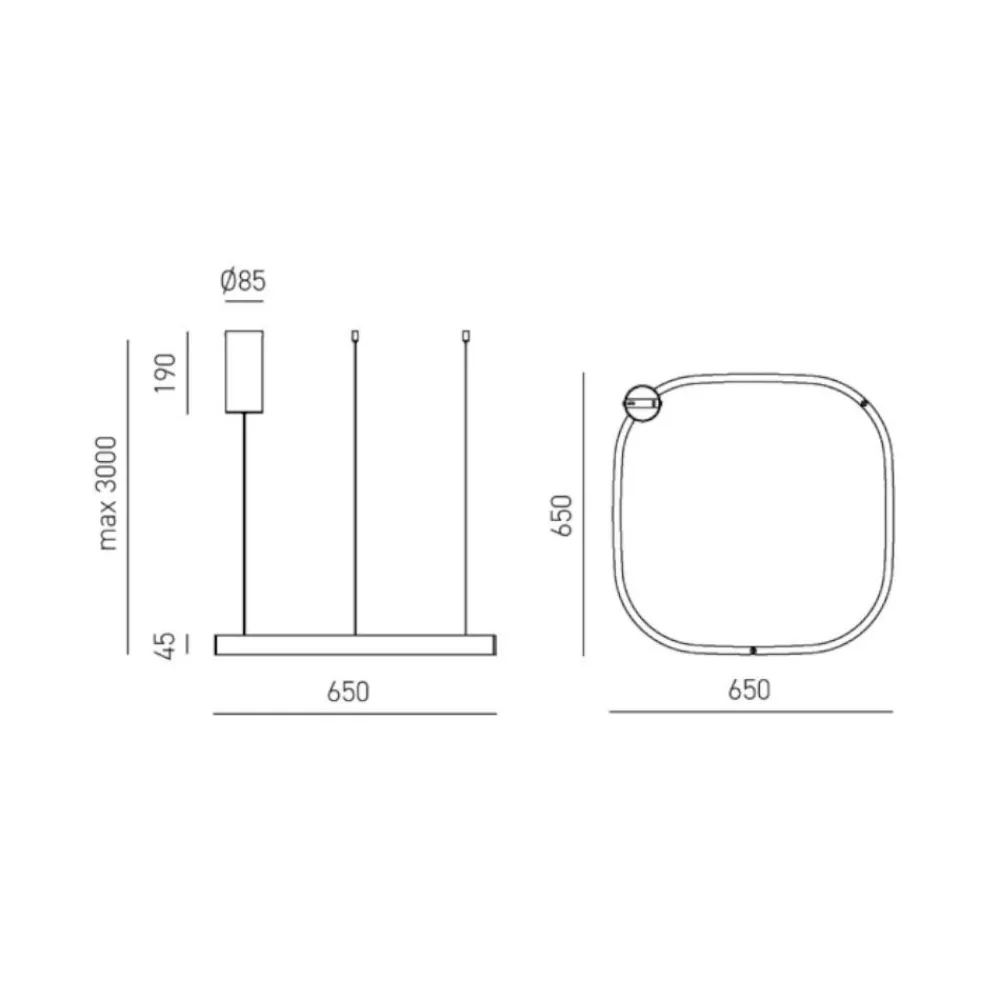 Lampadari Moderni-Gea Luce Criseide sp1 q lampadario moderno led 60w 3000k quadrato