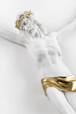 Crocifissi Da Parete-Selezionato da Mazzolaluce Crocifisso cristo da parete 32x23 bianco oro