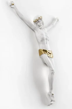 Crocifissi Da Parete-Selezionato da Mazzolaluce Crocifisso cristo da parete 32x23 bianco oro
