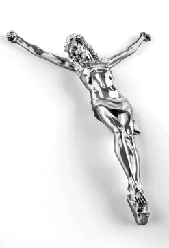 Crocifissi Da Parete-Selezionato da Mazzolaluce Crocifisso cristo 32x23 da appendere a parete cromato argento