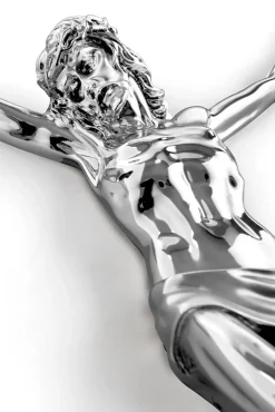 Crocifissi Da Parete-Selezionato da Mazzolaluce Crocifisso cristo 32x23 da appendere a parete cromato argento